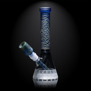 Light Blue Frit Oxidate 11″ Glass Beaker Bong
